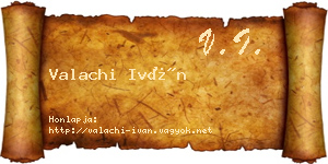 Valachi Iván névjegykártya